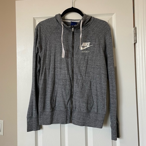 Nike | Tops | Nike Grey Thin Zip Up Hoodie | Poshmark